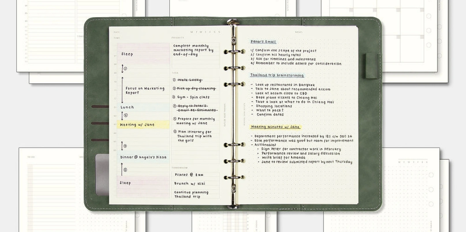 Weekly planning system methodology